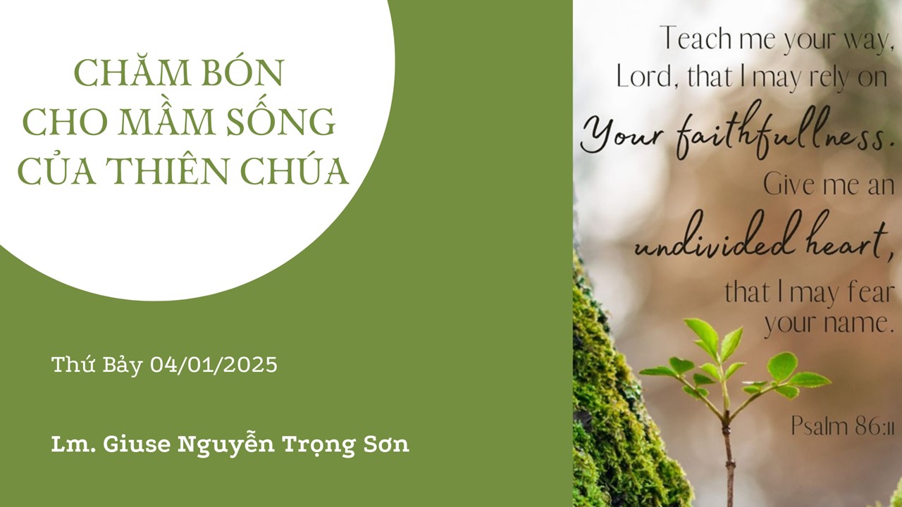 Chăm bón cho mầm sống của Thiên Chúa - Thứ Bảy 04/01/2025