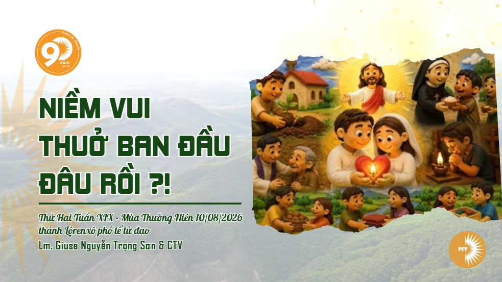 Niềm vui thuở ban đầu đâu rồi ?! Thứ Hai Tuần XIX - Mùa Thường Niên