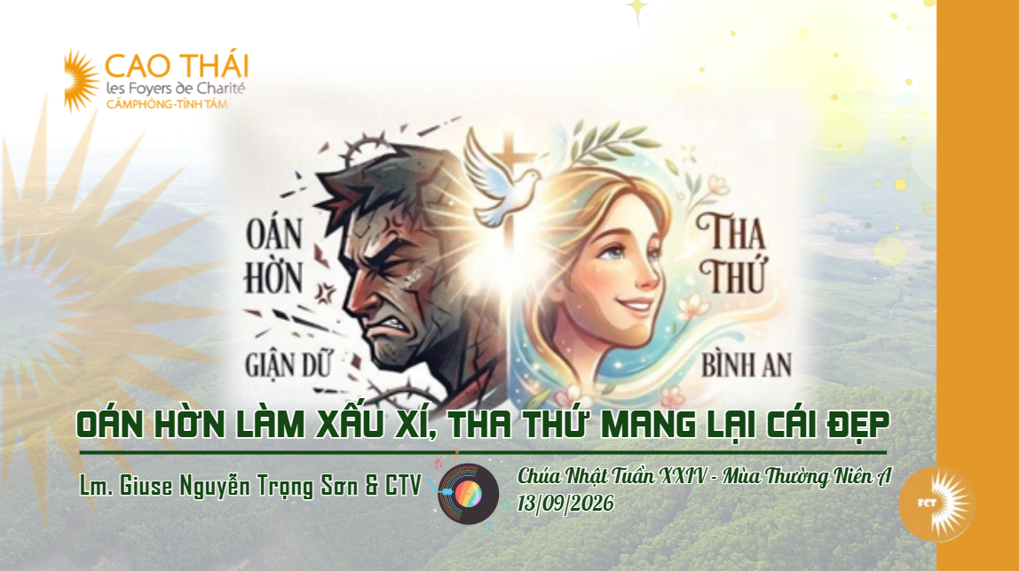 Oán hờn làm xấu xí, tha thứ mang lại cái đẹp - Chúa Nhật Tuần XXIV - Mùa Thường Niên A