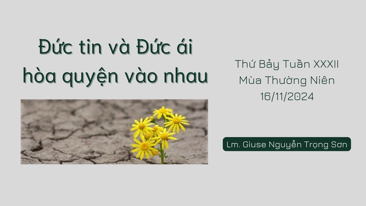 Đức tin và đức ái hòa quyện vào nhau -  Thứ Bảy Tuần XXXII - Mùa Thường Niên