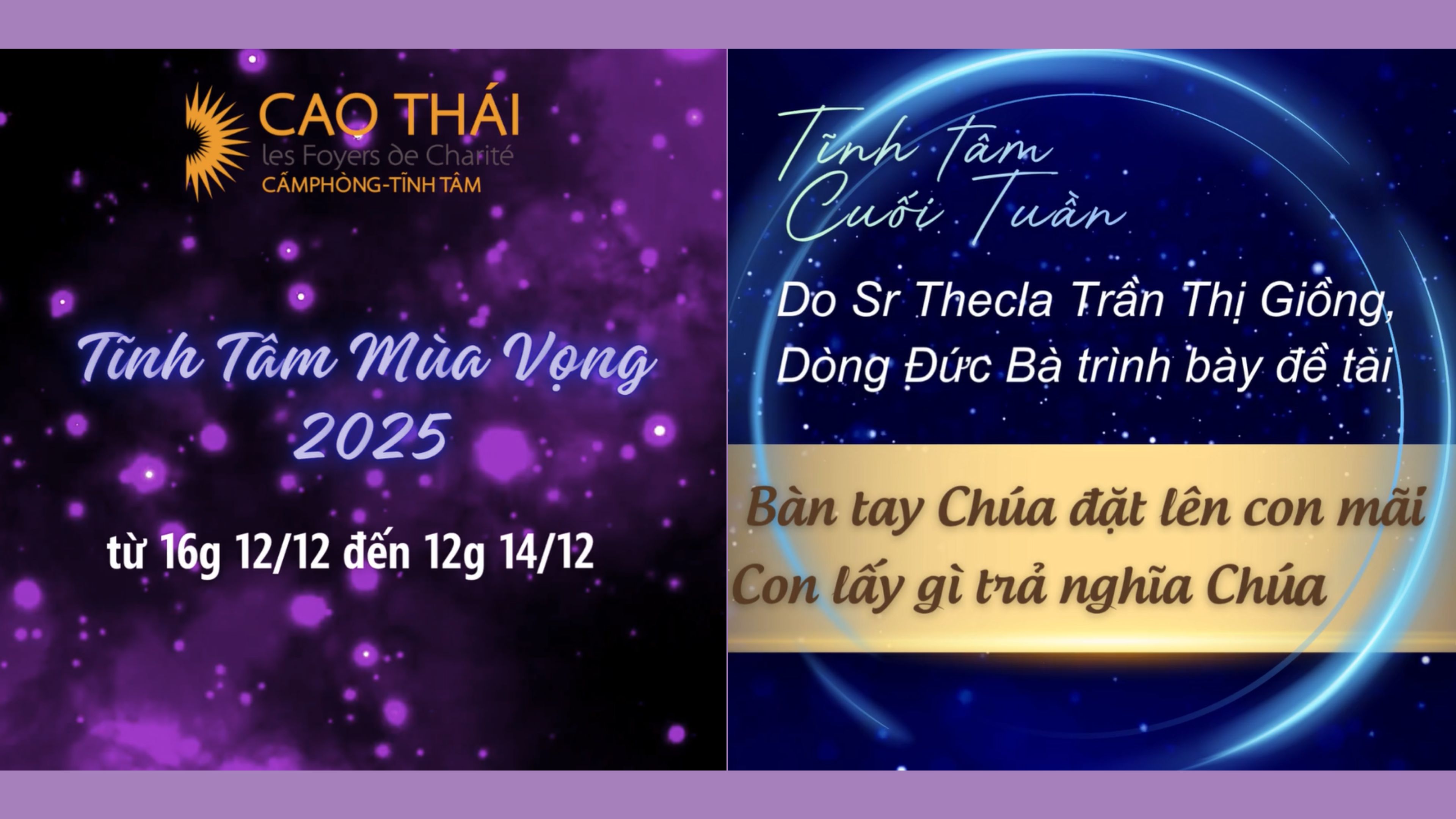 Tĩnh tâm Cuối tuần, từ 12.12..2025 - 14.12.2025