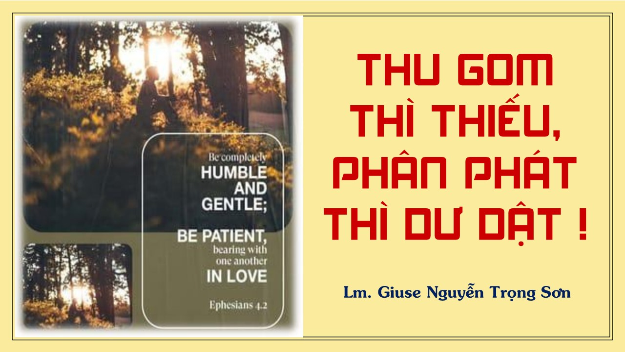 Thu gom thì thiếu, phân phát thì dư dật !  Chúa Nhật Tuần XVII - Mùa Thường Niên B