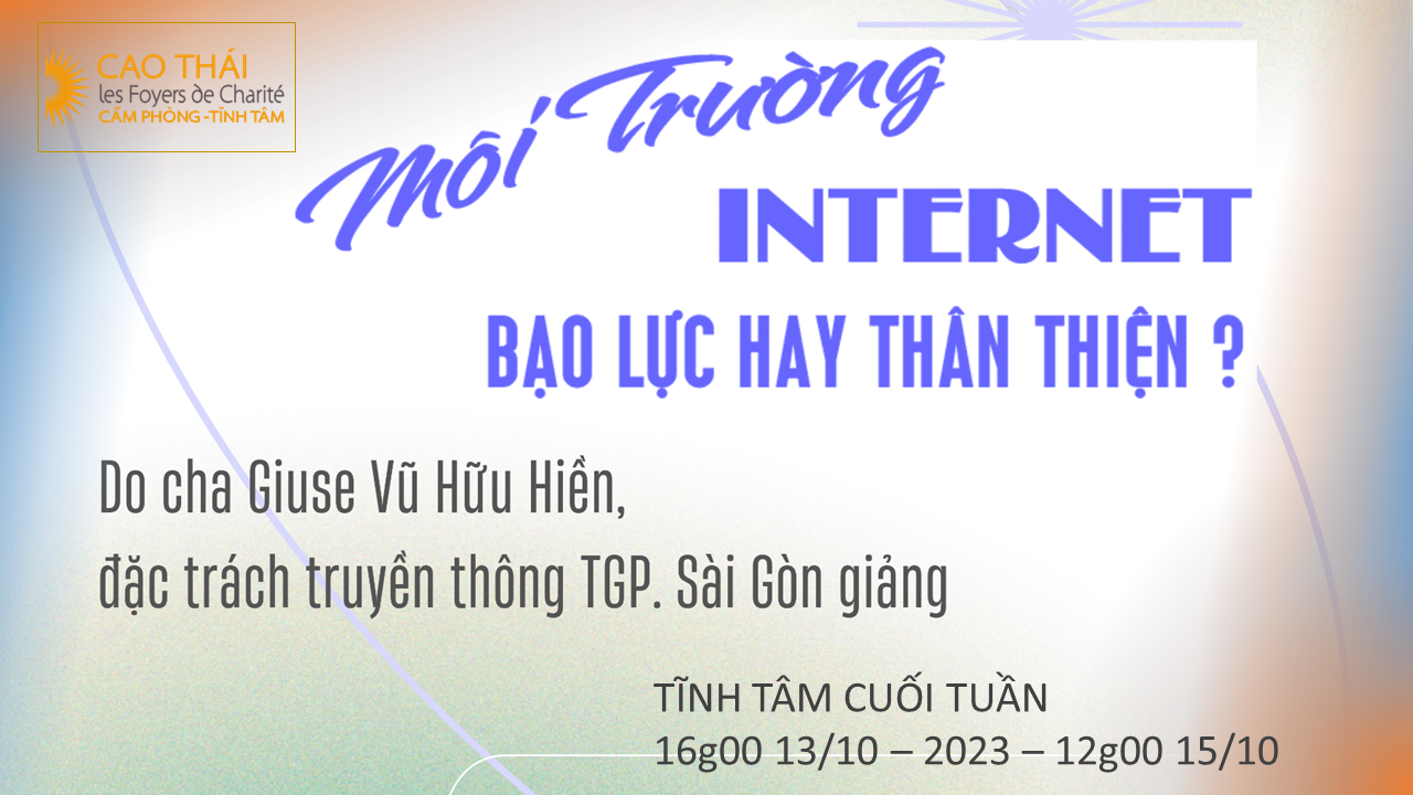 Tĩnh Tâm Cuối Tuần, từ ngày 13.10.2023 – 15.10.2023