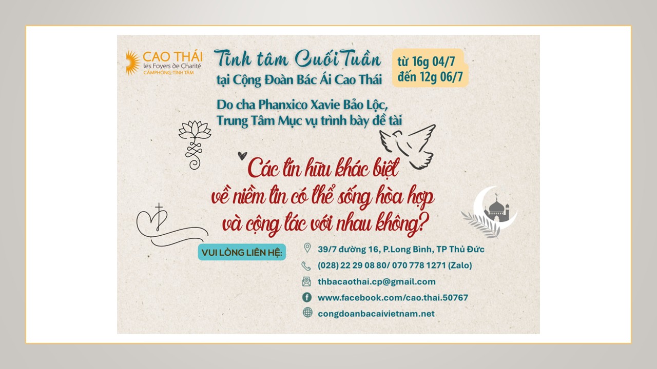 Tĩnh Tâm Cuối Tuần, từ 04.07.2025 - 06.07.2025