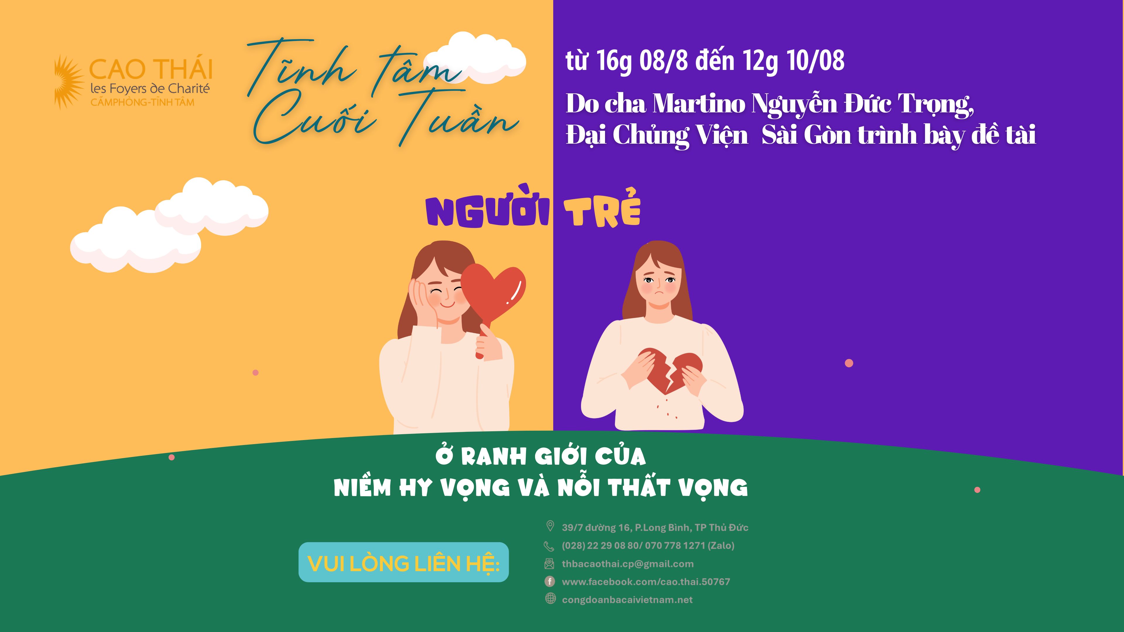 Tĩnh Tâm Cuối Tuần, từ 08.08.2025 - 10.08.2025